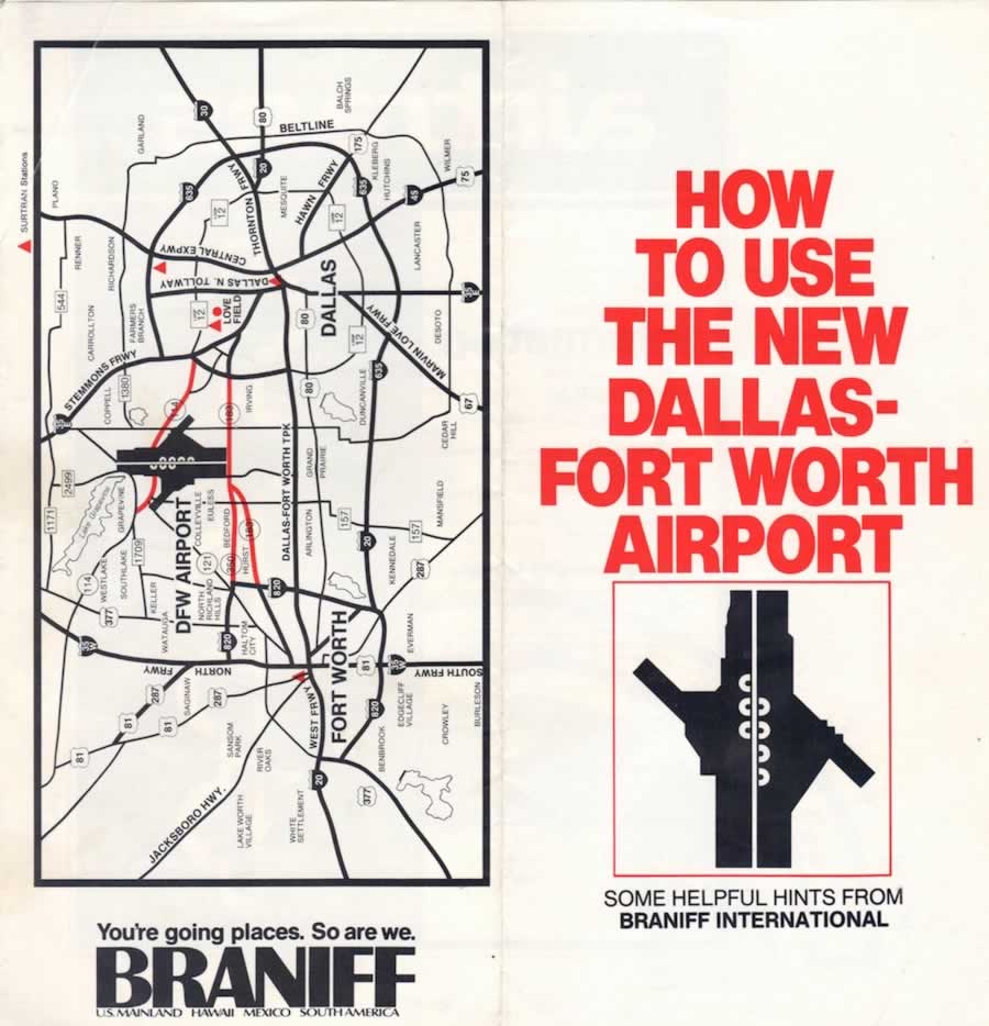 Braniff International Brochure: How to Use the New DFW Airport